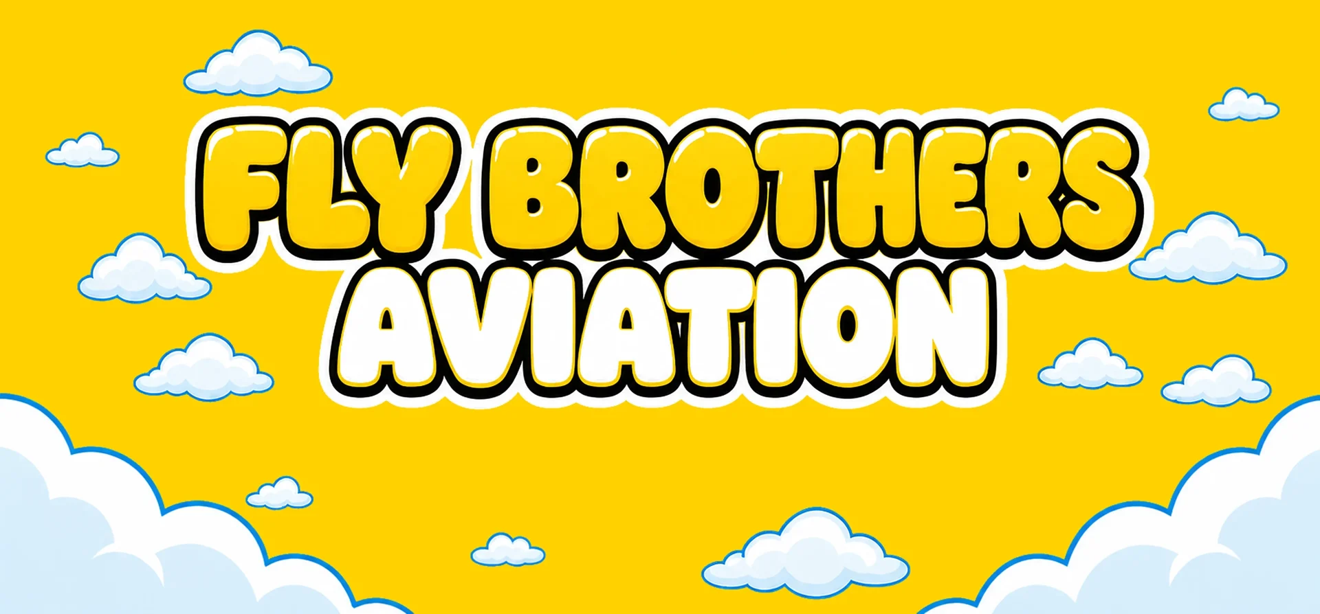 Fly Brothers Aviation logo surrounded by clouds