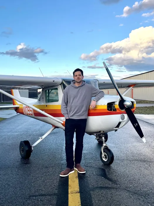 Shea D'Amore after passing his CFI checkride in N10951