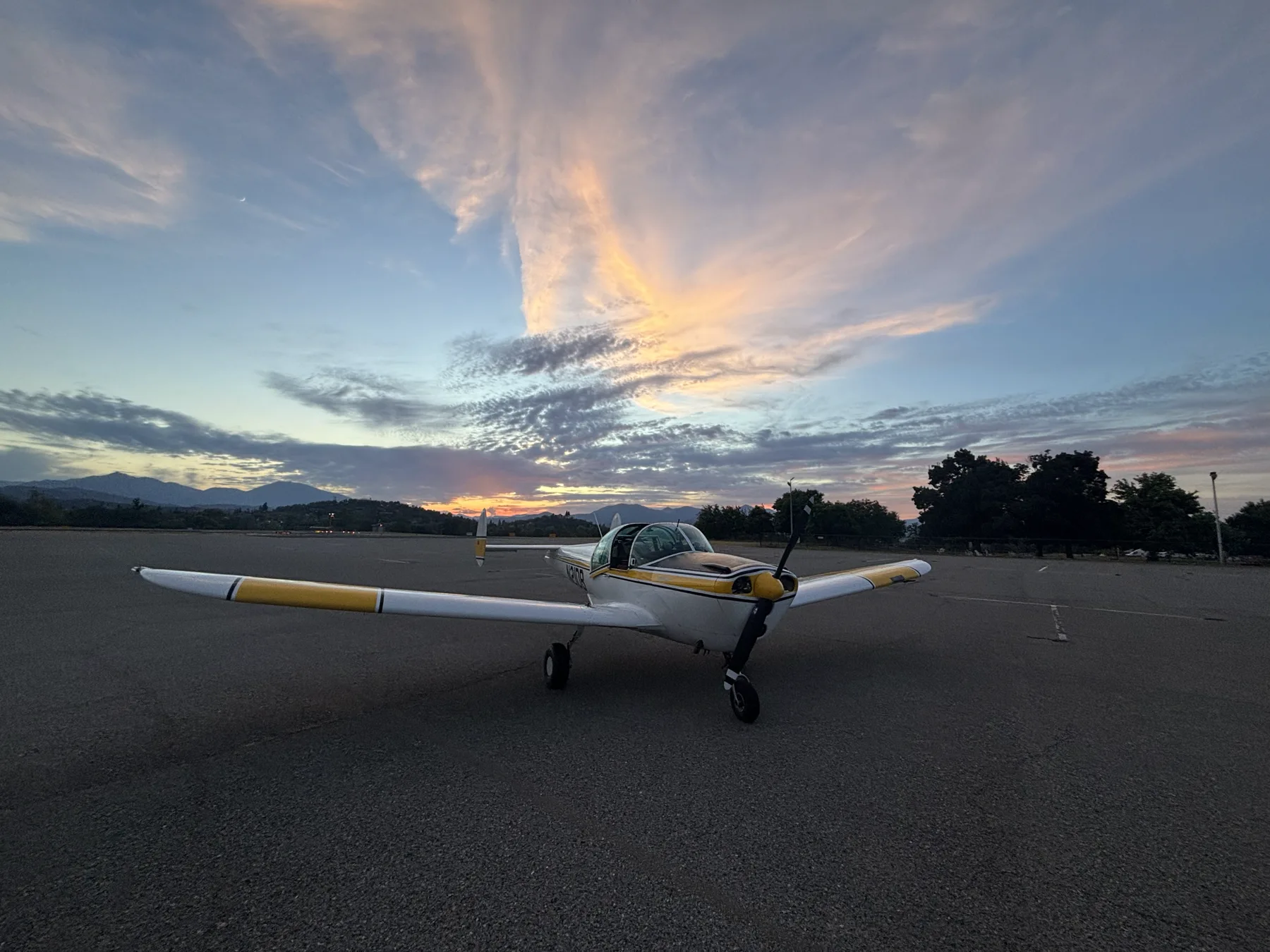 The pride and joy of Fly Bros, N21DB on the ground at O85 (Redding, CA)