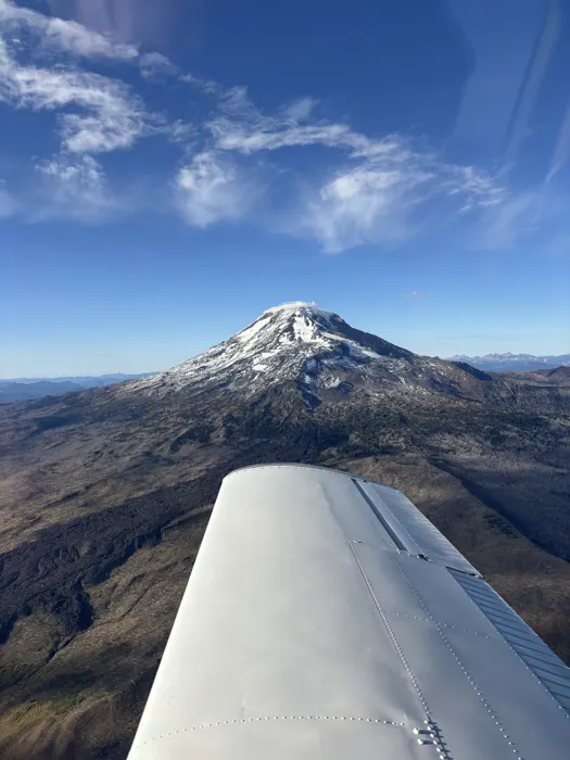 Mount Adams shot from the cockpit